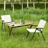 3-piece Folding Outdoor Table and two chairs,Lightweight Aluminum Roll-up Square for indoor, Outdoor Camping, Picnics, Beach,Backyard, BBQ, Party