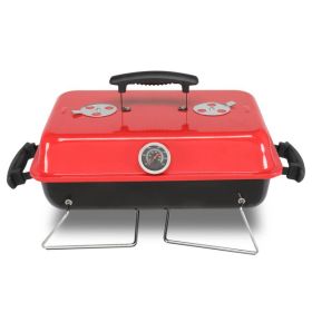 Portable Charcoal Grill, Tabletop Outdoor Barbecue Smoker, Small BBQ Grill for Outdoor Cooking Backyard Camping Picnics Beach (Color: As Picture)