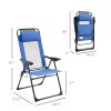 Outsunny Folding Patio Chairs Set of 2, Outdoor Deck Chair with Adjustable Sling Back, Camping Chair with Removable Headrest for Garden, Backyard